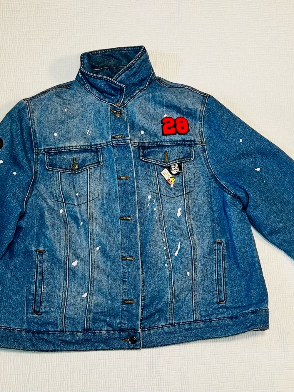 Disney Blue Denim Jacket with Mickey Mouse Patch - Picture 11 of 16